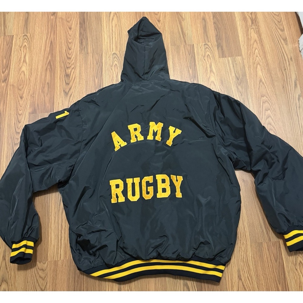 Vintage Army Rugby Hooded Pullover Jacket Mens Extra Extra Large Made In USA